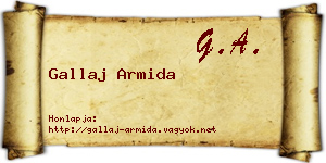 Gallaj Armida névjegykártya
